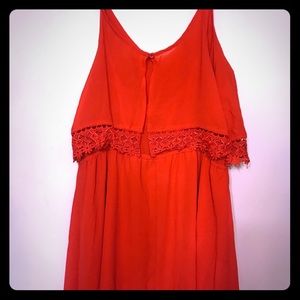 Selling burnt orange strapped summer dress, large